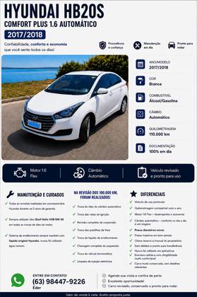 HYUNDAI HB20S 1.6 COMFORT PLUS 16V FLEX 4P AUTOMÁTICO HYUNDAI HB20S 1.6 COMFORT PLUS 16V FLEX 4P AUTOMÁTICO
